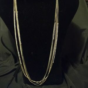 19" black and gold chain with Crystals